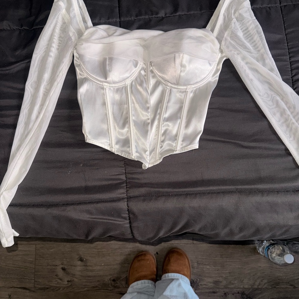 Elegant White Corset Top